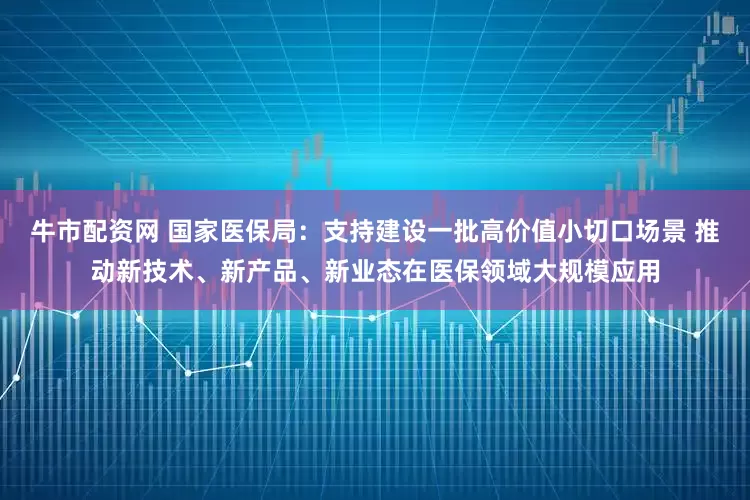 牛市配资网 国家医保局：支持建设一批高价值小切口场景 推动新技术、新产品、新业态在医保领域大规模应用